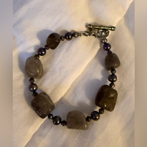 Smokey Quartz Sterling Silver Bracelet - Picture 2 of 3